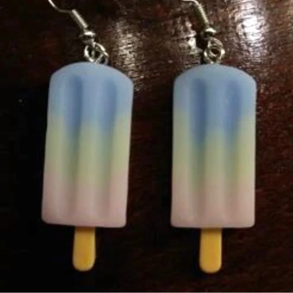 Rainbow Pastel Popsicle Summer Vacation Blue Yellow Pink Ice Cream Kawaii Dangle